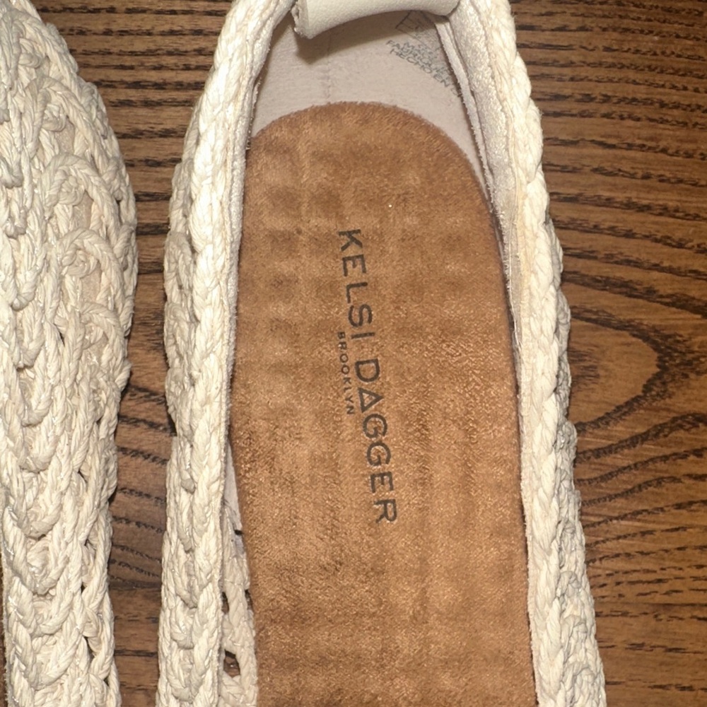 Kelsi Dagger Cream Crochet Flats - Picture 2 of 4